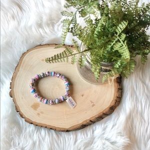 Viva Beads Denim Clay Beaded Stretch Bracelet